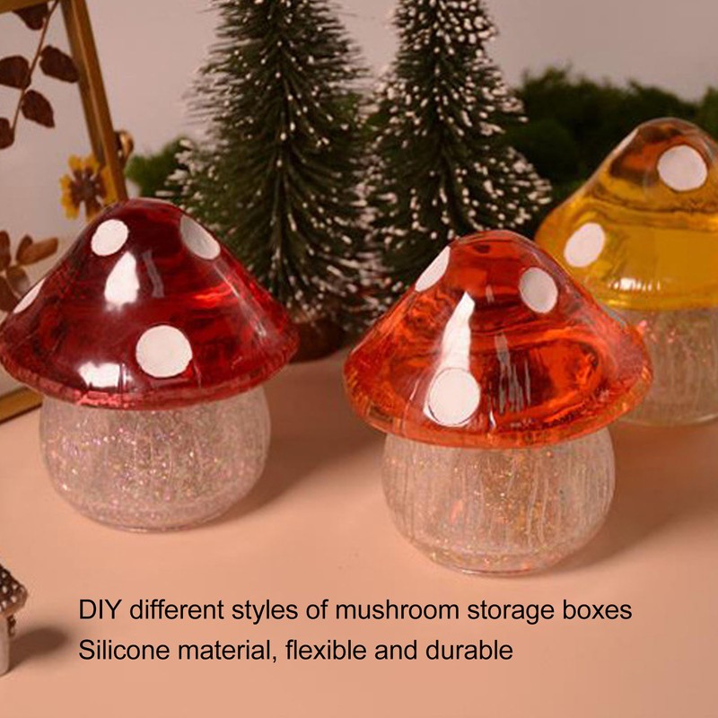 Mushroom Jar Silicone Molds Easy Demoulding Flexible Reusable Container Box