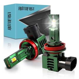 AUTOFAST Focos LED H11/H8/H9 Faros Delanteros, 40000LM 360W 6500K, 2 Piezas | 800% Más Brillantes, H11 Luz Blanca 6500K, Plug & Play, Reemplazo 1:1 Ha