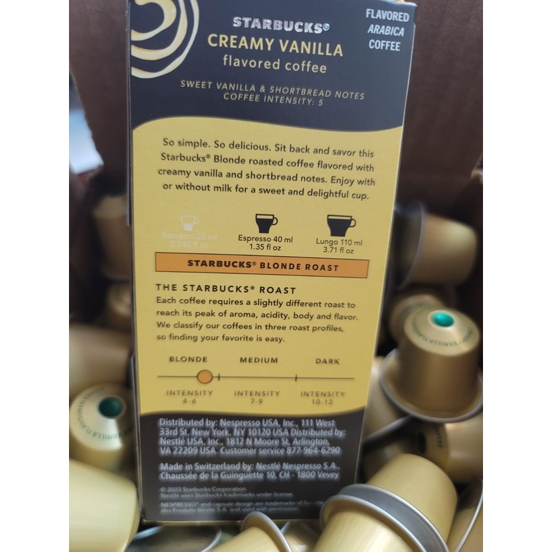 Starbucks Nespresso Starbucks CREAMY VANILLA Espresso Roast 110 Capsules BULK/LOOSE