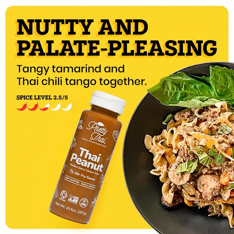 Pretty Thai Peanut Sauce, Gluten Free Certified Non-GMO Vegan Authentic