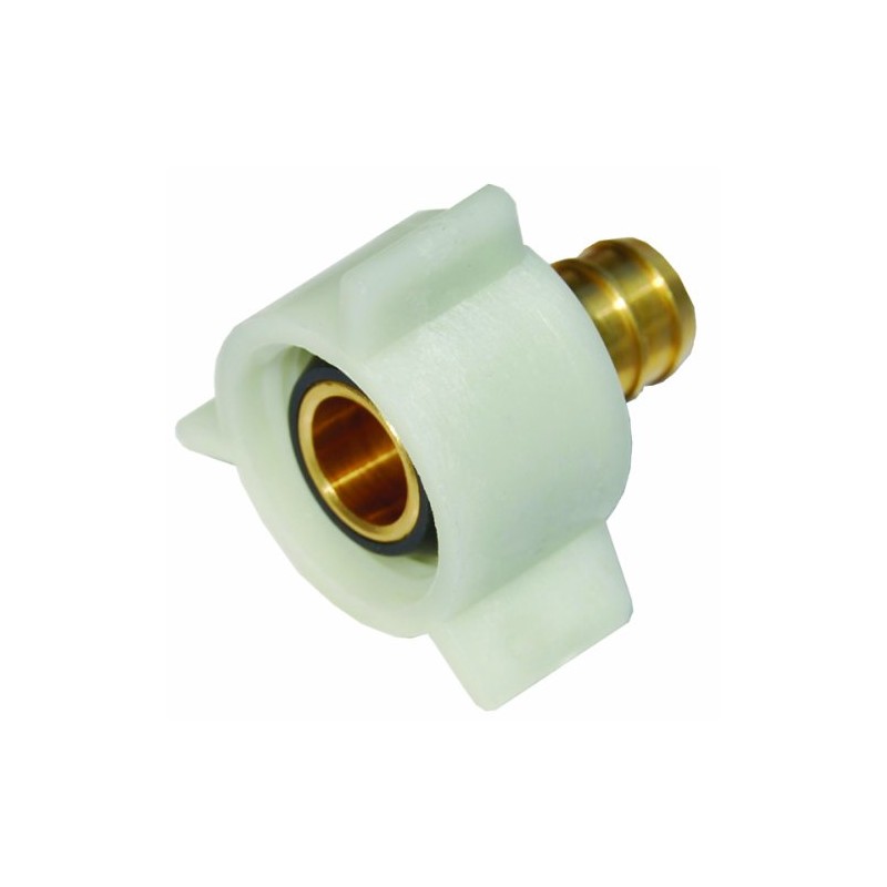 SharkBite 1/2 Inch NPSM Crimp Swivel Adapter, Brass Plumbing Fittings,