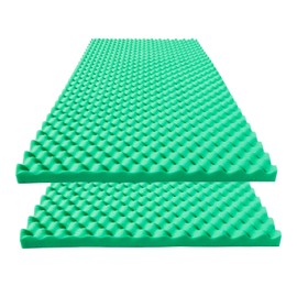 KTOESHEO 2 Pcs Acoustic Foam Egg Crate Panel,48''X24''X2'' Studio Foam Wall Panel,High Density Noise Fireproof Cancelling Soundproof Foam (Green)