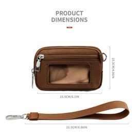 The Iris' Wallet, Multifunctional Fashion Wristlet Handbags for Women, Waterproof Nylon Keychain Wallet, Zip Card Case (C.)