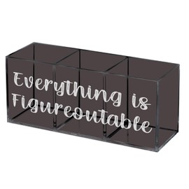URLLUAE Everything is Figureoutable Acrylic Pen Pencil Holder Organizer for Office Desk Accessories, Inspirational Gifts Pen Holder for Desk, Encouragement Gifts for Women Men Pencil Holder