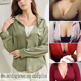 YEKEYI Lady Mock Camisole Bra Insert Overlay Modesty Panel Vest Wearable for Low Neckline