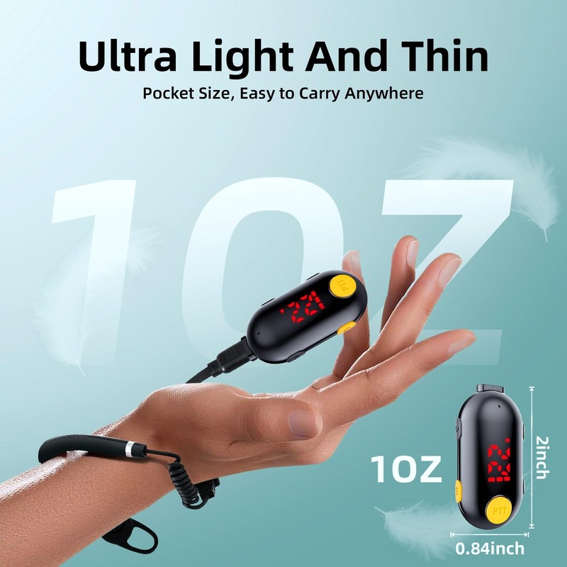 Mini Walkie Talkies Rechargeable for Adult with Earpieces, 3 Pack