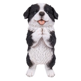 Oubia H16793 Border Collie Begging 5.2 x 4.1 x 8.7 inches (13.2 x 10.5 x 22 cm), Doll, Figure, Figurine, Animal, Garden, Decorative, Realistic, Cute, Dog, Dog
