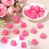 Poen 30 Pcs Hot Pink Dice Set Opaque 16mm Dice