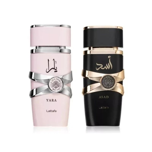 Lattafa (Bundle Pack) Yara + Asad 3.4oz Perfume EDP by