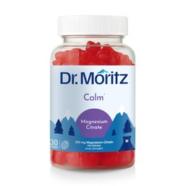 DR. MORITZ Gomitas De Citrato De Magnesio Para Adultos - Gomitas De Magnesio Calmantes Sin Azúcar - Sabor A Frambuesa - Sin Ogm, 200 Mg (30 Unidades) 