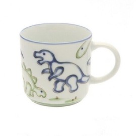 Made in Japan Japanese Sushi Tea Cup Mug 3"D x 2-7/8"H Porcelain Jurassic Dinosaurs JAPAN MADE