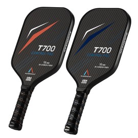 Pickleball Paddles Set of 2,Carbon Pickleball Paddle Set Pro,3K Raw Carbon Fiber Surface with High Grit and Spin,T700SC Carbon Fiber Pickleball Rackets 16 MM,USAPA Approved,2 Covers (Set Black 2PCS)