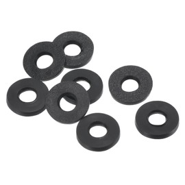 PATIKIL M4 Rubber Flat Washer, 8 Pack 4mm ID 9mm OD 1.2mm Thick Sealing Spacer Gasket Ring for Faucet Pipe Water Hose Fastener Bolt, Black