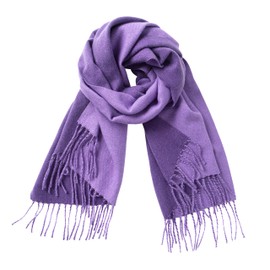 CALVIN & OLIVIA Women's Fall Winter Scarf Thick Classic Plaid Scarf Wrap Warmth Soft Oversized Cashmere Feel Scarves Two Tone Purple Lavender