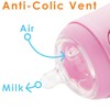 PopYum 9 oz Pink Anti-Colic Formula Making/Mixing/Dispenser Baby Bottles, 2-Pack