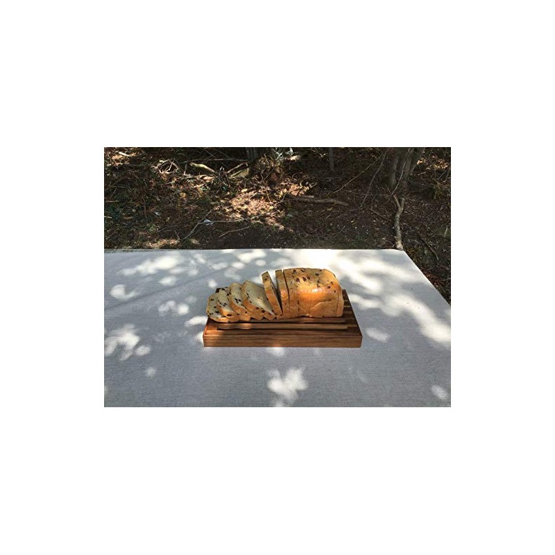 Kalmar Home Acacia Wood Three-in-One Trivet and Bread Crumb Catcher