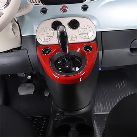Car Gear Frame Trim Panel Cover Suitable for Fiat 500 2011-2024, Transmission Shift Panel Frame Decorative for Fiat 500 Accessories, Car Centre Console Decoration Panel (Red)