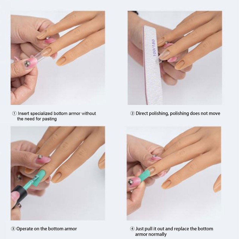 Nail Training Practice Hand Professional Bendable Silicone Female Mannequin Hand