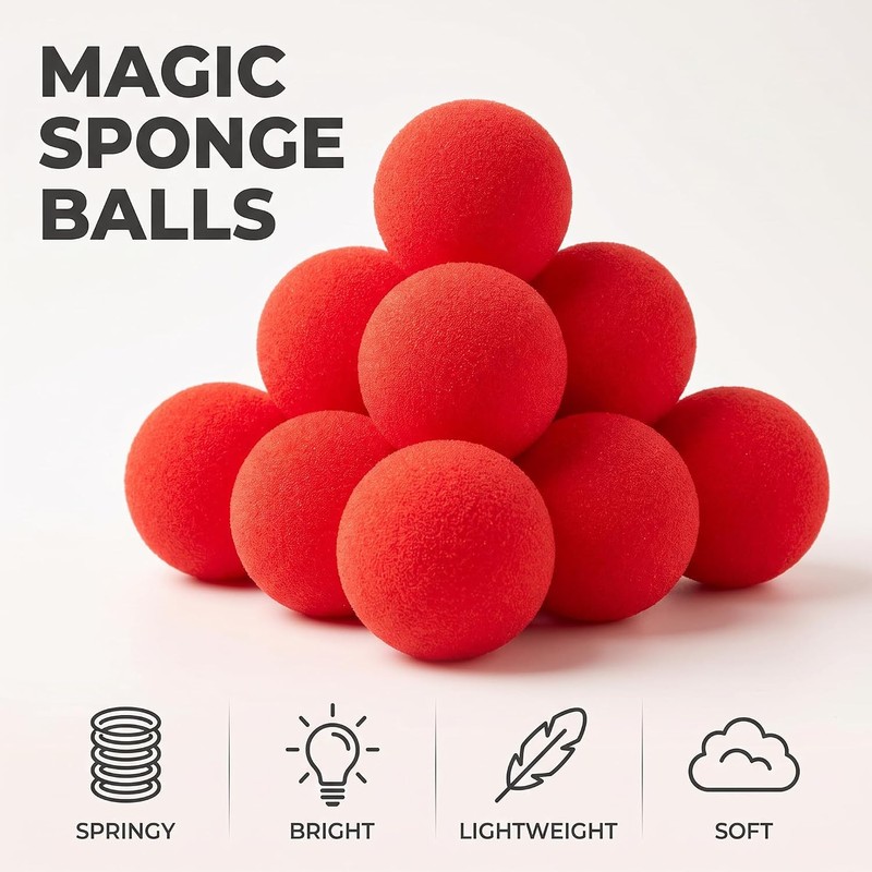 ROMI FLORIA 10Pcs Red Sponge Balls Soft Magic Tool Sponge