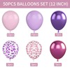 Pink and Purple Balloons, 50PCS 12 Inch Purple Pink Confetti