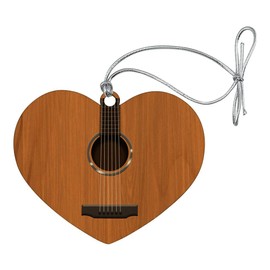 GRAPHICS & MORE Acoustic Guitar Strings Heart Love Wood Christmas Tree Holiday Ornament