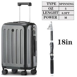 2PACK Fishing Pole Combo,Carbon Fiber Fishing Rod Spinning Reels Fishing Carrier Bag for Travel Saltwater Freshwater (6.9FT)