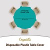 Party Solids 84In Round Teal Plastic Tablecloth Disposable Heavy Duty