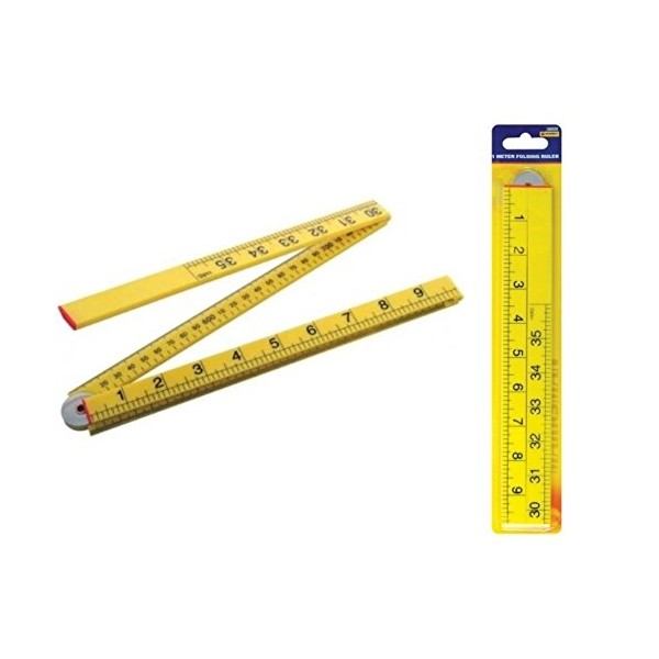 1 metre folding ruler measuring tool metric markings imperial long builder yard