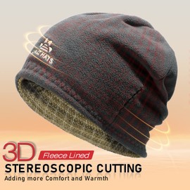 Winter Mens Beanie Hat Scarf Warm Fleece Lined Windproof Knit Ski Women Beanie Skull Cap Neck Warmer Gaiter Set