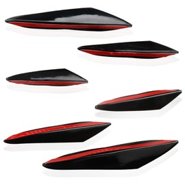 1 Pack 6 Pcs Car Front Bumper Lip Splitter, Universal Auto Spoiler Canards Kit, Car Body Auto Anti Collision Strip Decoration Decal Sticker Fits for Vehicle， Suvs (Black)