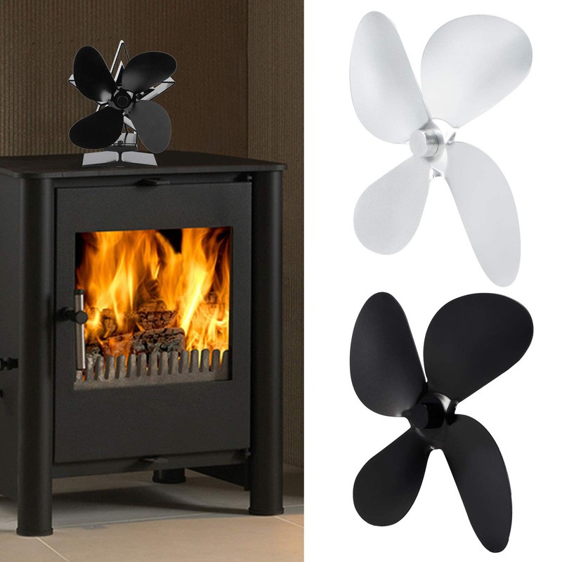 Aqur2020 Fan Blade for Stove, 4 Blades Fireplace Fan Blade