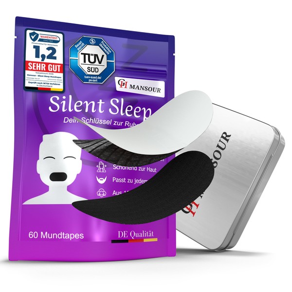 GH Mansour 60 Cotton Snoring Mouth Plasters - Hypoallergenic, Secure