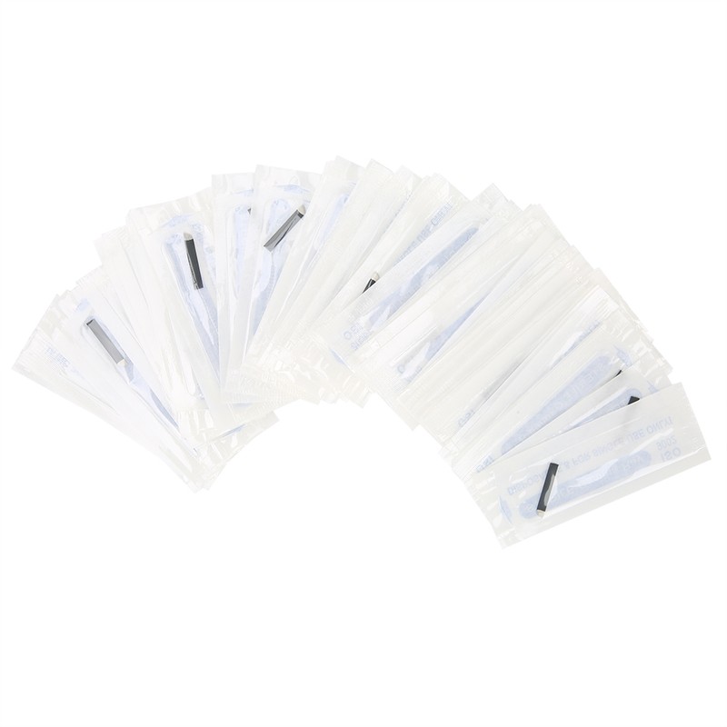 50pcs Eyebrow Microblading Needles Blade Fine Tattooing Permanent Makeup Blades