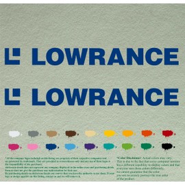 Pair 12" Lowrance Decals *Blue* Compatible Replacement Vinyl Stickers Boat Outboard Motor Set of 2