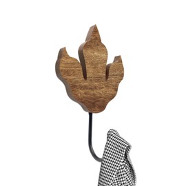 AWISBI Dinosaur Decor Wall Hooks - Wooden Dinosaur Themed Coat Hooks for Bedroom and Home, 4.5x4.3x0.6 Inches