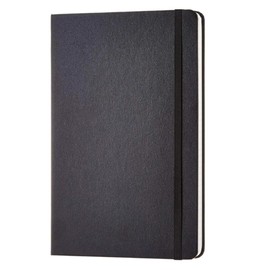 Shaymash Lined Journal Notebook with Pen Loop, Hardcover Notebook Journal for Work, 80Gsm Thick Paper, 200 Pages, Medium 5.7"x8.4", (Black, Ruled).
