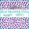 White & Purple Leopard Spots Pattern #3 Glitter HTV 12x18