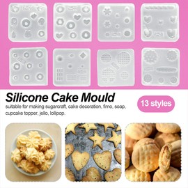 iSuperb 13 pcs Resin Mold Mini Cute Silicone Molds Epoxy Resin Casting DIY Chocolate, Sugar, Dessert (13 pcs)