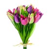 FloristryWarehouse Artificial Tulips Pink Purple Green x 15 stems