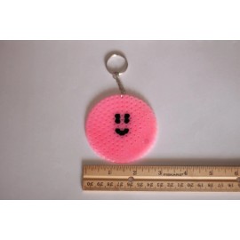 Handmade Perler Bead Keychains Kirby Franchise Pink Glow-in-the-Da