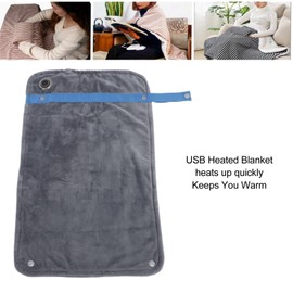 USB Heated Blanket,Lightweight and Portable Heated Blanket,Temperature Control Electric Heated Blanket,for Home Office, Portable Heated Throw (Dark Gray)