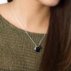Materia KA-431 Women's Pendant Onyx Black Round 925 Silver Pendant