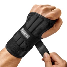FREETOO Doctor Approved Wrist Support with 3 Stays,Adjustable Day Night Carpal Tunnel Wrist Splint for Men Women,Wrist Support Brace for Arthritis,Tendonitis,Sprained,RSI, Sports Protect, Left(L/XL)