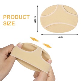 LOPHE Bunion Pads Forefoot, Fabric Forefoot Pads for Women Men, Reusable Forefoot Pads, Non-Slip Feetly Soles Ball of the Foot Metatarsal Cushion, High Heels Insoles Pads (Skin Colour S)