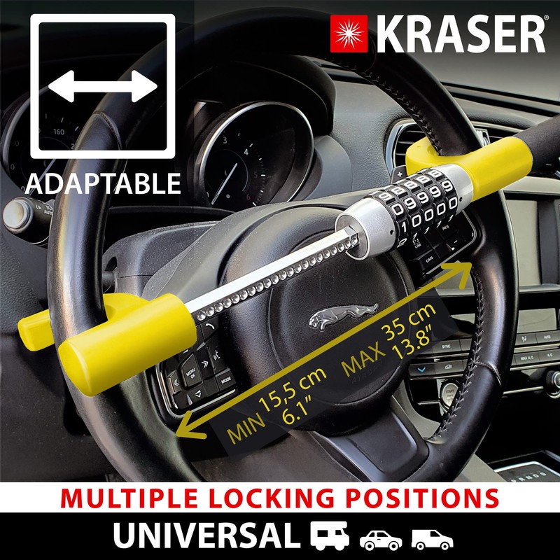 KRASER KR940B Heavy Duty Steering Wheel Lock Keyless Combination Code,