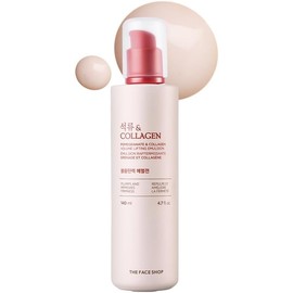 The Face Shop Pomegranate & Collagen - Emulsión Facial de Granada y Colágeno, 140 ml - Loción reafirmante con efecto lifting y glow - K-beauty coreano original para elasticidad y volumen