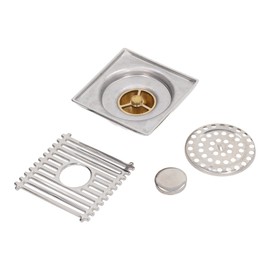 Floor Drain Odor Proof Insect Proof Square Floor Drain Electroplating Large Displacement for Bathroom Toilet Balcony Shallow Water