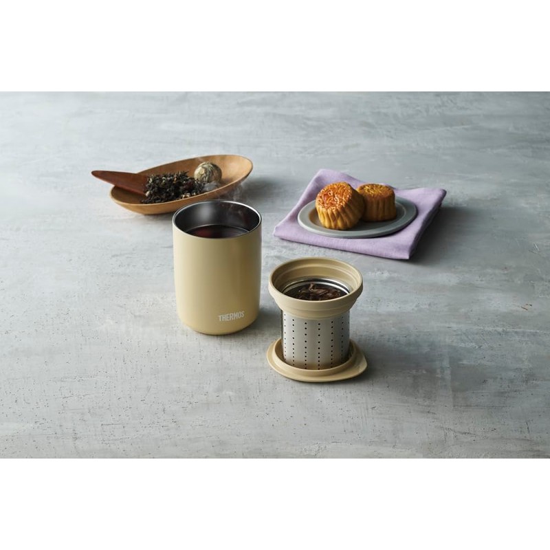 【With tea strainer】 THERMOS Vacuum Insulated Tea Tumbler 400ml Sand
