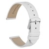WOCCI 16mm Elegant Leather Watch Strap for Ladies with Silver
