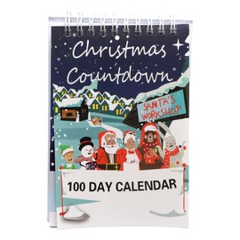 100 Day Christmas Countdown Calendar 2024, Christmas Countdown Flip Calendar for Kids, Christmas Party Favour Gifts, 2024 Advent Special Days Table Calendar for Home Office Room Decor